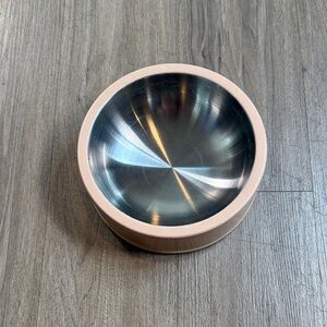 Stainless Steel and Pink Pet Bowl